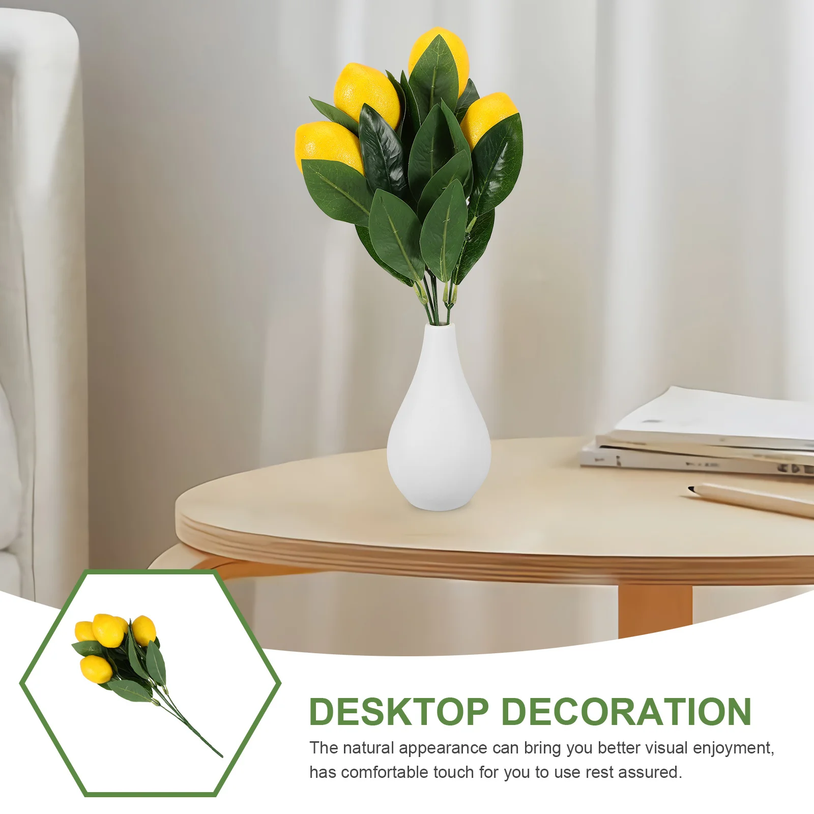 Artificial Lemon Branch Faux Stem for Vase Table Centerpiece Bouquet Party Decorations Store Office Bar Arrangement
Artificial Lemon Branch Faux Stem for Vase Table Centerpiece Bouquet Party Decorations Store Office Bar Arrangement