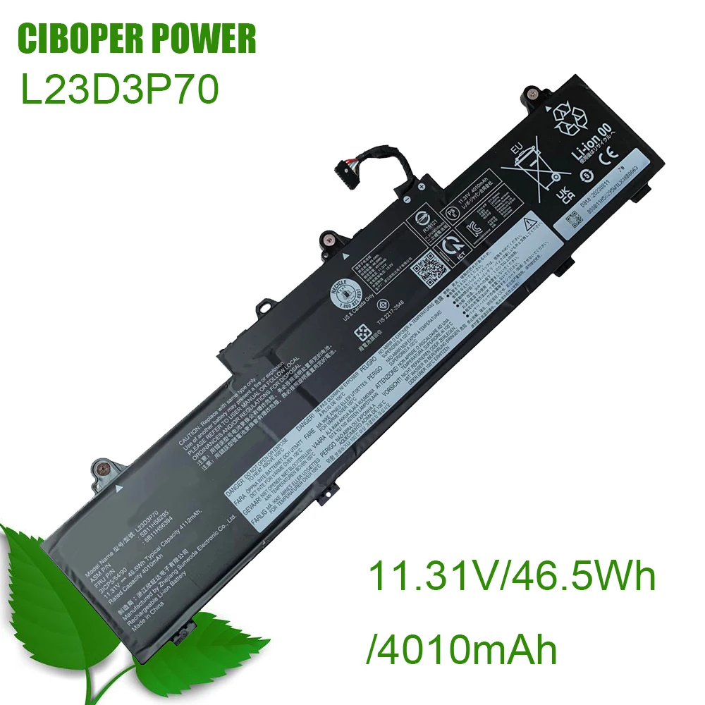 CP Аккумулятор для ноутбука L23D3P70 11,31 в/4010 Вт/ч Sb11h56295 5b11h56394, замена аккумулятора
CP Аккумулятор для ноутбука L23D3P70 11,31 в/4010 Вт/ч Sb11h56295 5b11h56394, замена аккумулятора