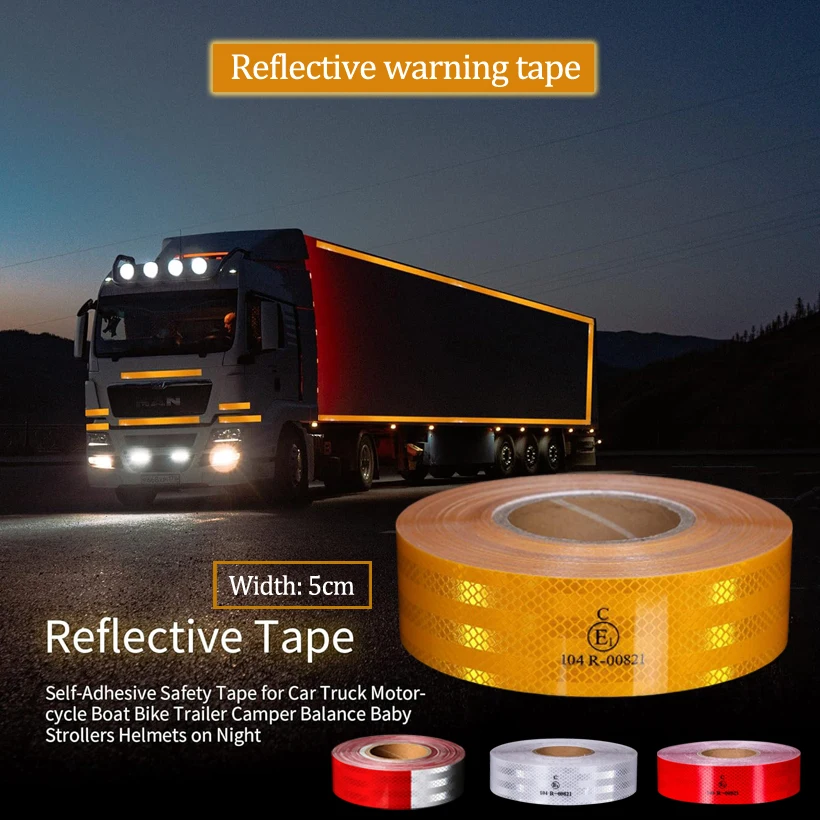 Waterproof Yellow White Red Reflective Tape Strong Adhesive Safety Warning Tape Reflector Conspicuity Tape For Trailer Trucks
Waterproof Yellow White Red Reflective Tape Strong Adhesive Safety Warning Tape Reflector Conspicuity Tape For Trailer Trucks