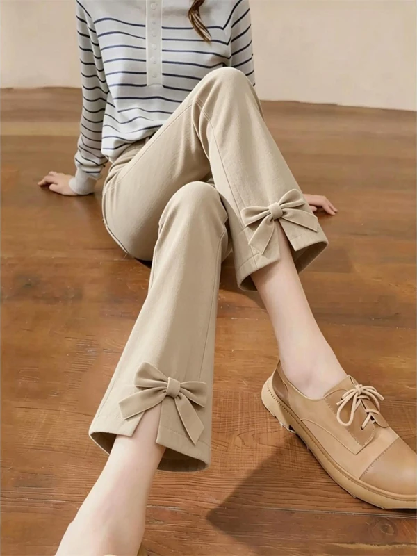 Fashionable Summer Women's High Waist Wide Leg Pants Knot Casual Trousers Draping Effect Khaki Color Spring Autumn
Fashionable Summer Women's High Waist Wide Leg Pants Knot Casual Trousers Draping Effect Khaki Color Spring Autumn