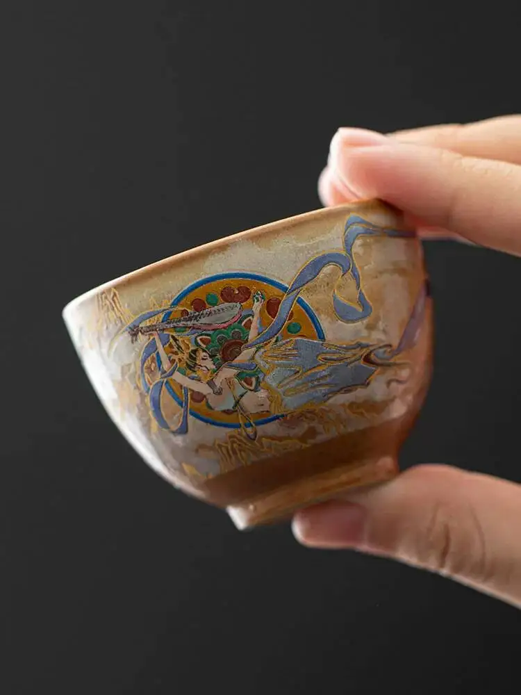 Dunhuang Flying Fairy Personal Use, Home Brewing, Vintage Cultural And Creative Tea Set, Wood-Fired Master Cup, Chinese Style
Dunhuang Flying Fairy Personal Use, Home Brewing, Vintage Cultural And Creative Tea Set, Wood-Fired Master Cup, Chinese Style