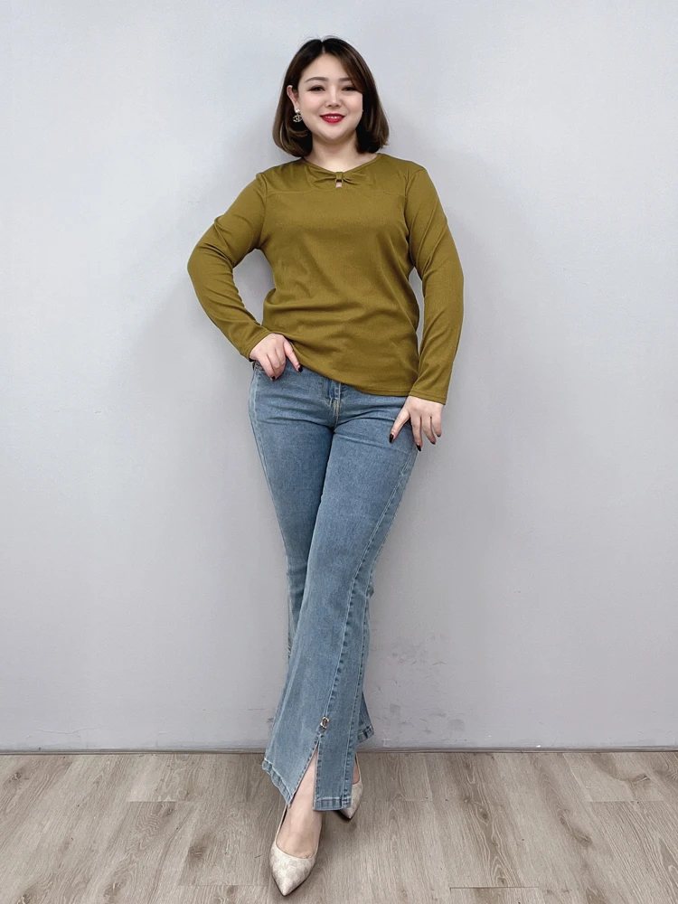 Bla Hollow out Loose Long Sve Women's Base irt Spring New plus Size Casual Slimming T-irt Comfortable Breathable Cotton
Bla Hollow out Loose Long Sve Women's Base irt Spring New plus Size Casual Slimming T-irt Comfortable Breathable Cotton