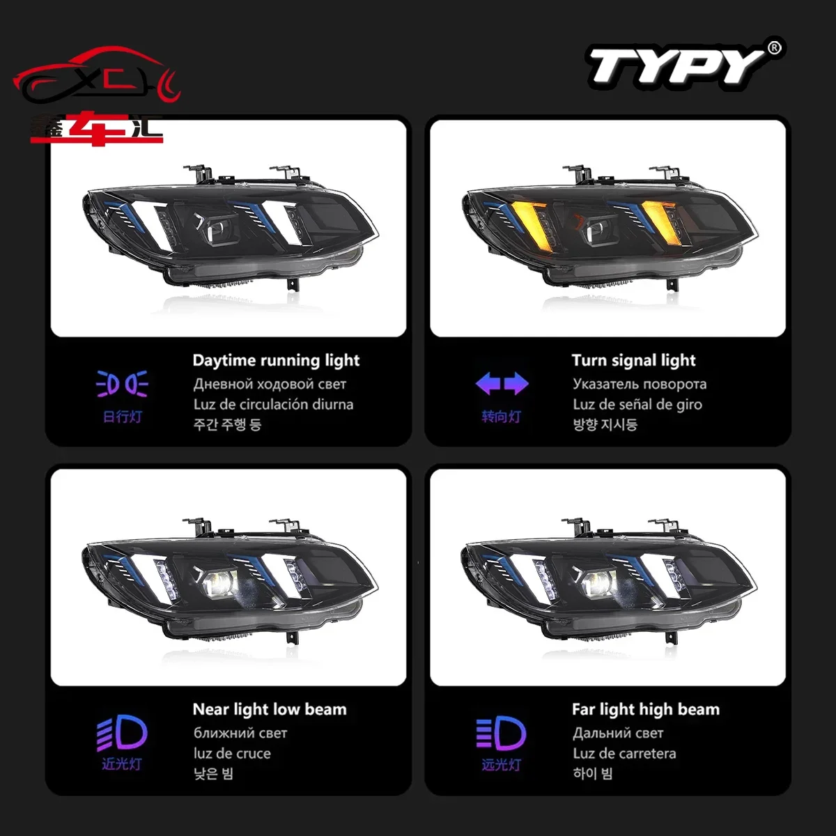 TYPY Car For BMW E92 E93 Headlight 2011-2013 Upgrade Modified to New DRL Dynamic Turn Signal LED Headlight Auto Accessories
TYPY Car For BMW E92 E93 Headlight 2011-2013 Upgrade Modified to New DRL Dynamic Turn Signal LED Headlight Auto Accessories
