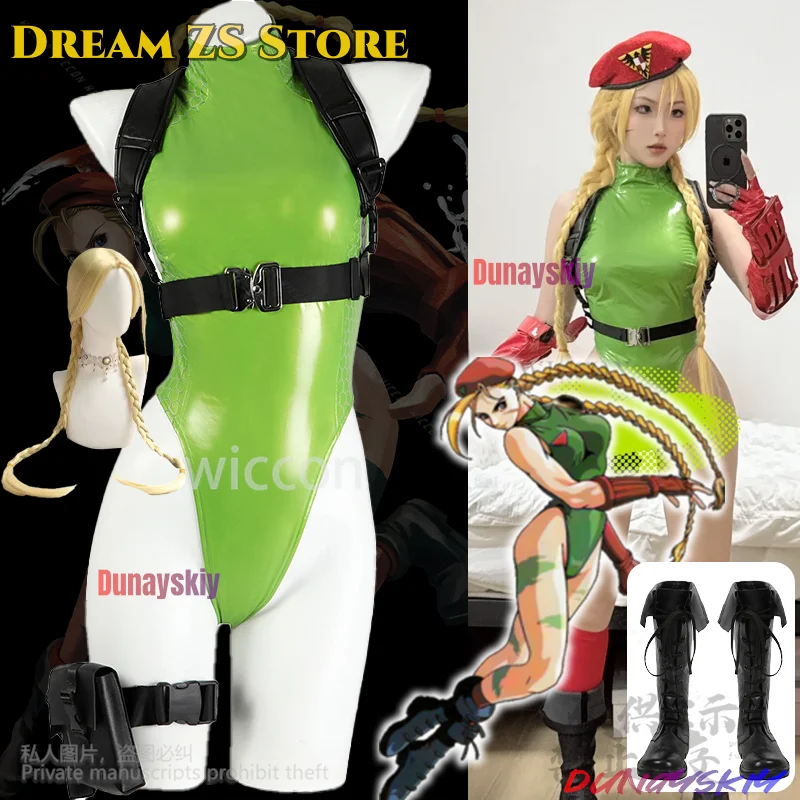 Cammy White Fighting Аниме Игра SF Косплей Костюм Сексуальный Зеленый Комбинезон Кожаный Костюм Бикини Шляпа Парики Обувь Jirai Kei Косплей
Cammy White Fighting Аниме Игра SF Косплей Костюм Сексуальный Зеленый Комбинезон Кожаный Костюм Бикини Шляпа Парики Обувь Jirai Kei Косплей