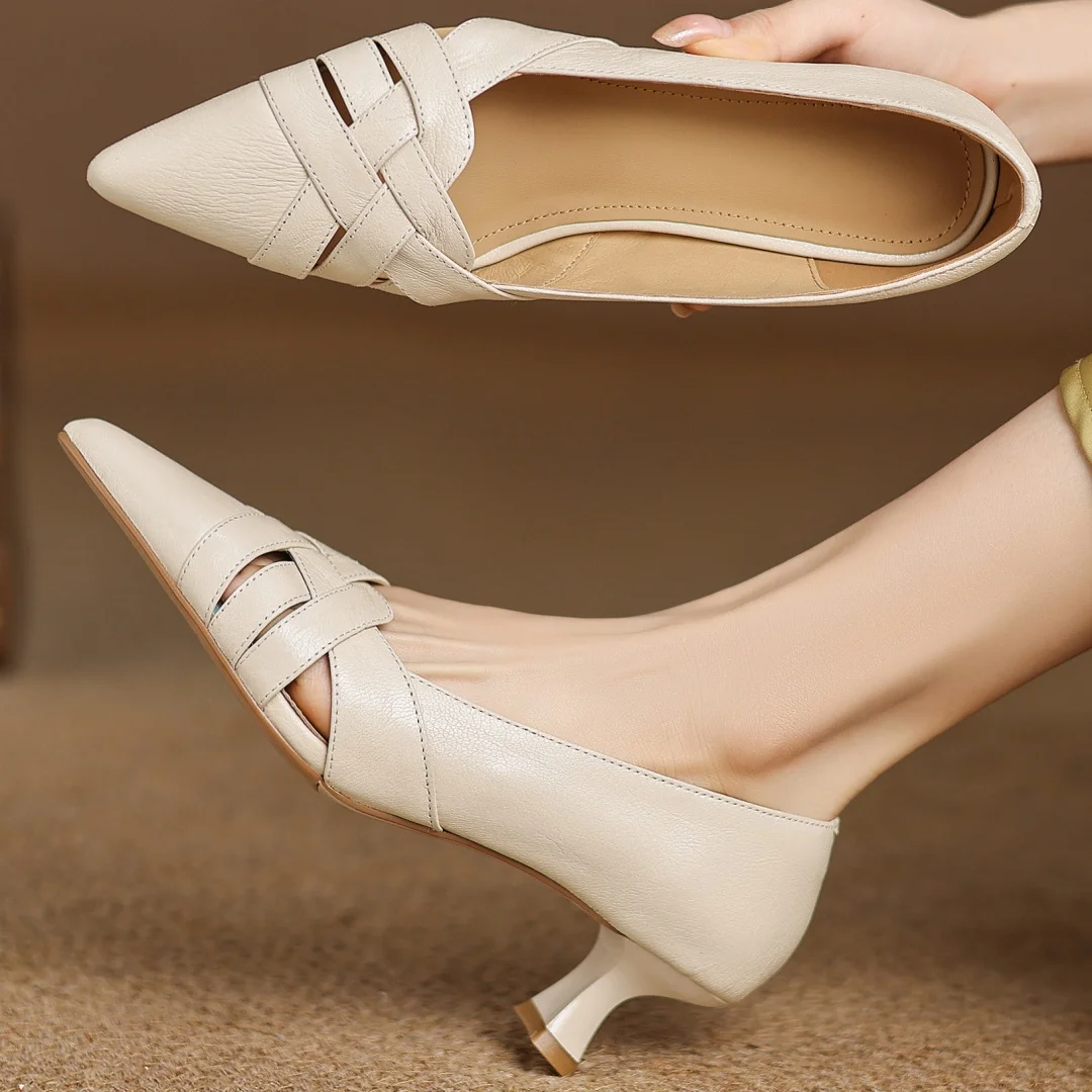 Женские туфли-лодочки из овчины с узкими ремешками и острым носком, элегантные женские туфли-лодочки на тонком высоком каблуке 5 см в стиле OL, повседневные тонкие модельные туфли
Женские туфли-лодочки из овчины с узкими ремешками и острым носком, элегантные женские туфли-лодочки на тонком высоком каблуке 5 см в стиле OL, повседневные тонкие модельные туфли