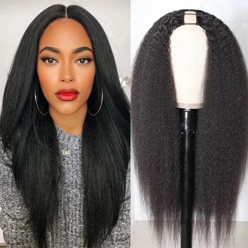 Kinky Straight Wigs V Part Wig Brazilian Human Hair Wigs For Women Full Machine Made Wig 200% Density
Kinky Straight Wigs V Part Wig Brazilian Human Hair Wigs For Women Full Machine Made Wig 200% Density