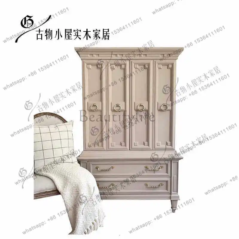 French engraved solid wood wardrobe/retro large-capacity storage light luxury princess wardrobe/customizable
French engraved solid wood wardrobe/retro large-capacity storage light luxury princess wardrobe/customizable