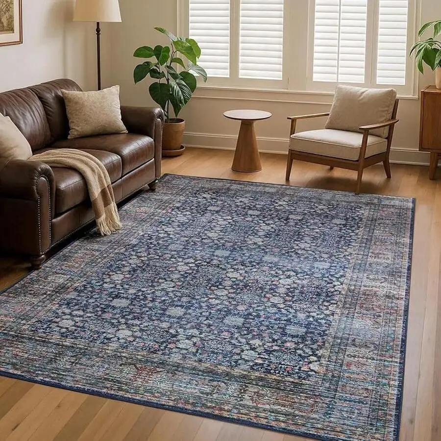 5x7 Vintage Area Rug Living Room, Bedroom, Office, Nursery, Dining Room - Washable, Non-Slip, Thin Throw Floral Low Pile
5x7 Vintage Area Rug Living Room, Bedroom, Office, Nursery, Dining Room - Washable, Non-Slip, Thin Throw Floral Low Pile