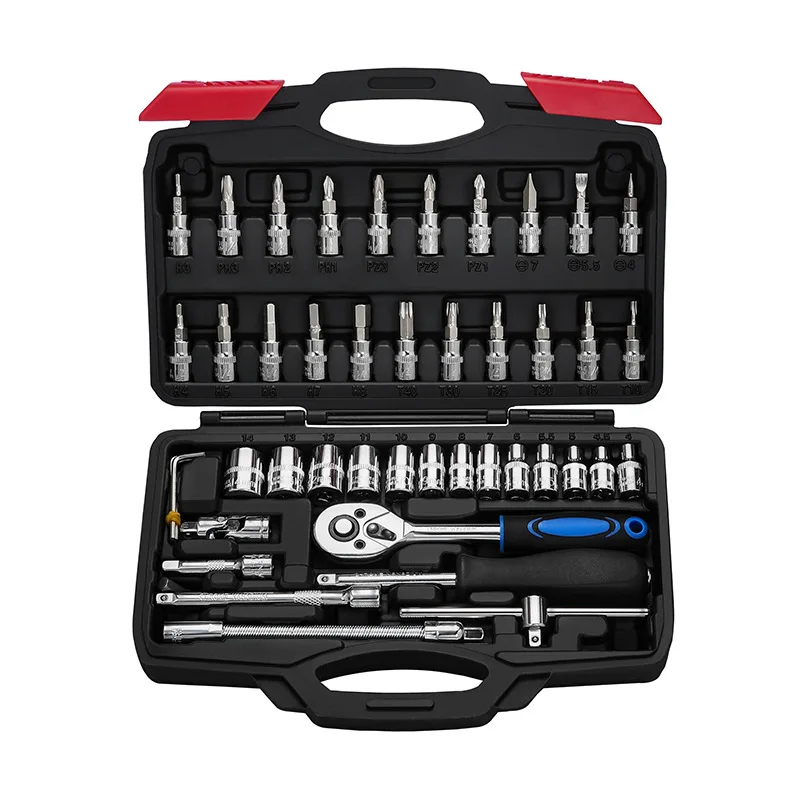 53 Sets Factory Direct Selling Black Box 24 Tooth Ratchet Socket Wrench Set/professional Repair Tool Box
53 Sets Factory Direct Selling Black Box 24 Tooth Ratchet Socket Wrench Set/professional Repair Tool Box