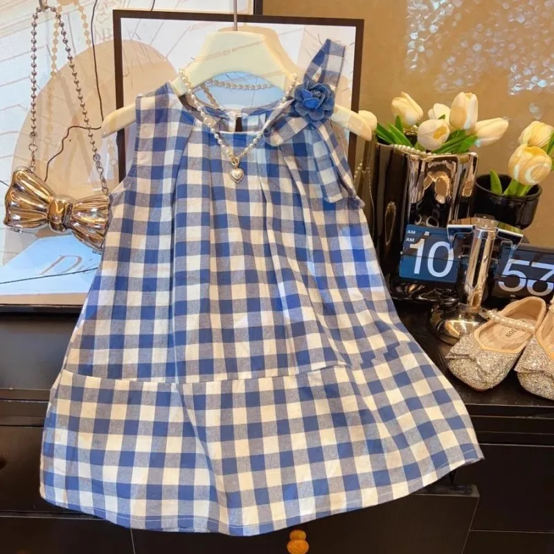 TOY-Girls' Fresh Style Dress2025Summer New Fashionable Children's Blue Plaid Vest Dress Baby Princess Dress
TOY-Girls' Fresh Style Dress2025Summer New Fashionable Children's Blue Plaid Vest Dress Baby Princess Dress