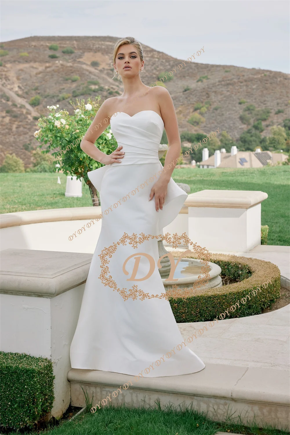 DY Sexy Mermaid Sweetheart Wedding Dresses Bridal Gowns Sleeveless Satin Sweep Train Customized
DY Sexy Mermaid Sweetheart Wedding Dresses Bridal Gowns Sleeveless Satin Sweep Train Customized
