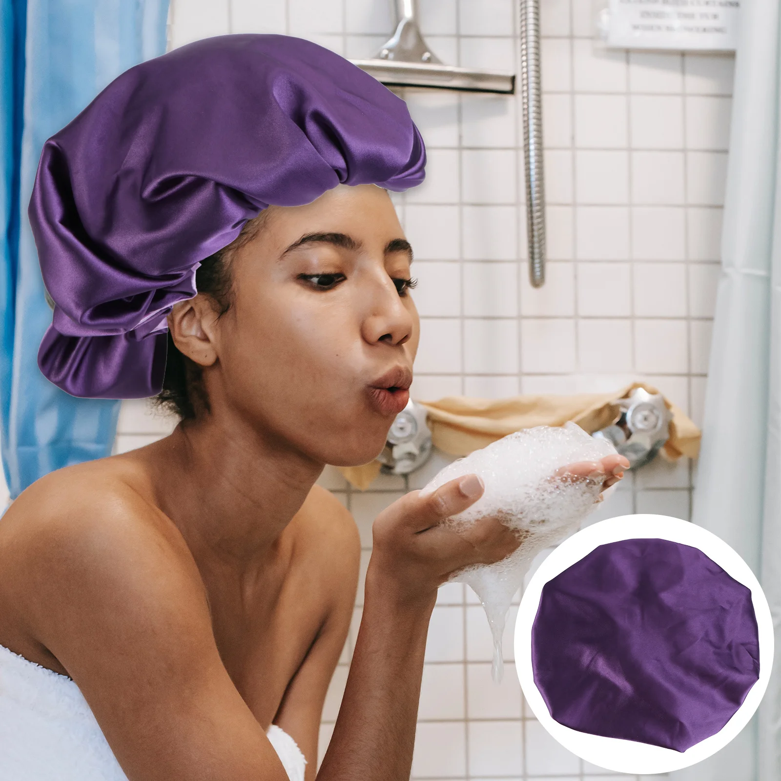 1Pcs Double Layer Colored Lace Bath Cap for Women Shower Cap Elastic Adjustable Tightness Cooking Hair Mask Treatments
1Pcs Double Layer Colored Lace Bath Cap for Women Shower Cap Elastic Adjustable Tightness Cooking Hair Mask Treatments