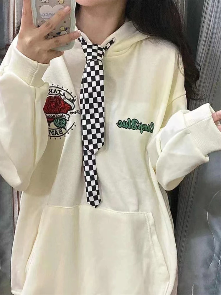 HOUZHOU Harajuku Vintage Hoodie Women Kawaii Floral Embroidery Tie Oversized Sweatshirt Chic Autumn Long Sleeve Tops Streetwear
HOUZHOU Harajuku Vintage Hoodie Women Kawaii Floral Embroidery Tie Oversized Sweatshirt Chic Autumn Long Sleeve Tops Streetwear