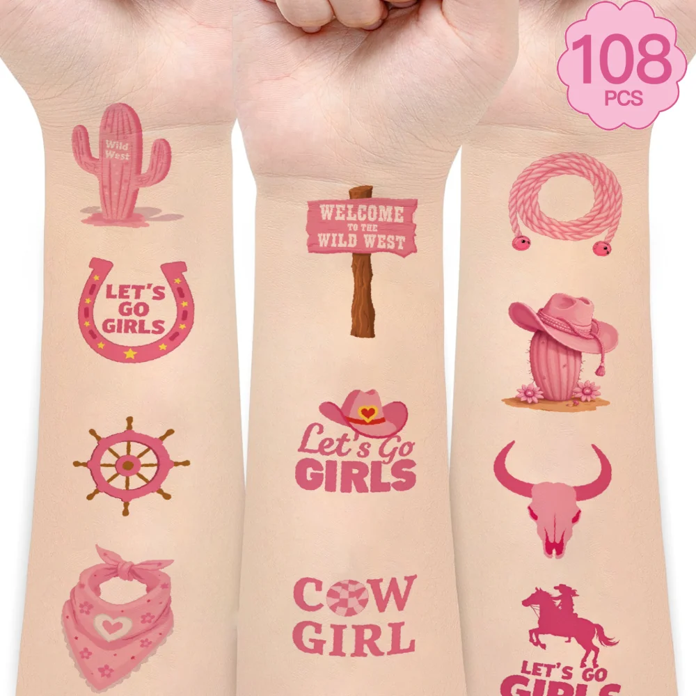 108pcs Temporary Tattoo Cowgirl Stickers Waterproof Long-lasting Body Stickers Retro Stickers For Cheeks Shoulders Men
108pcs Temporary Tattoo Cowgirl Stickers Waterproof Long-lasting Body Stickers Retro Stickers For Cheeks Shoulders Men