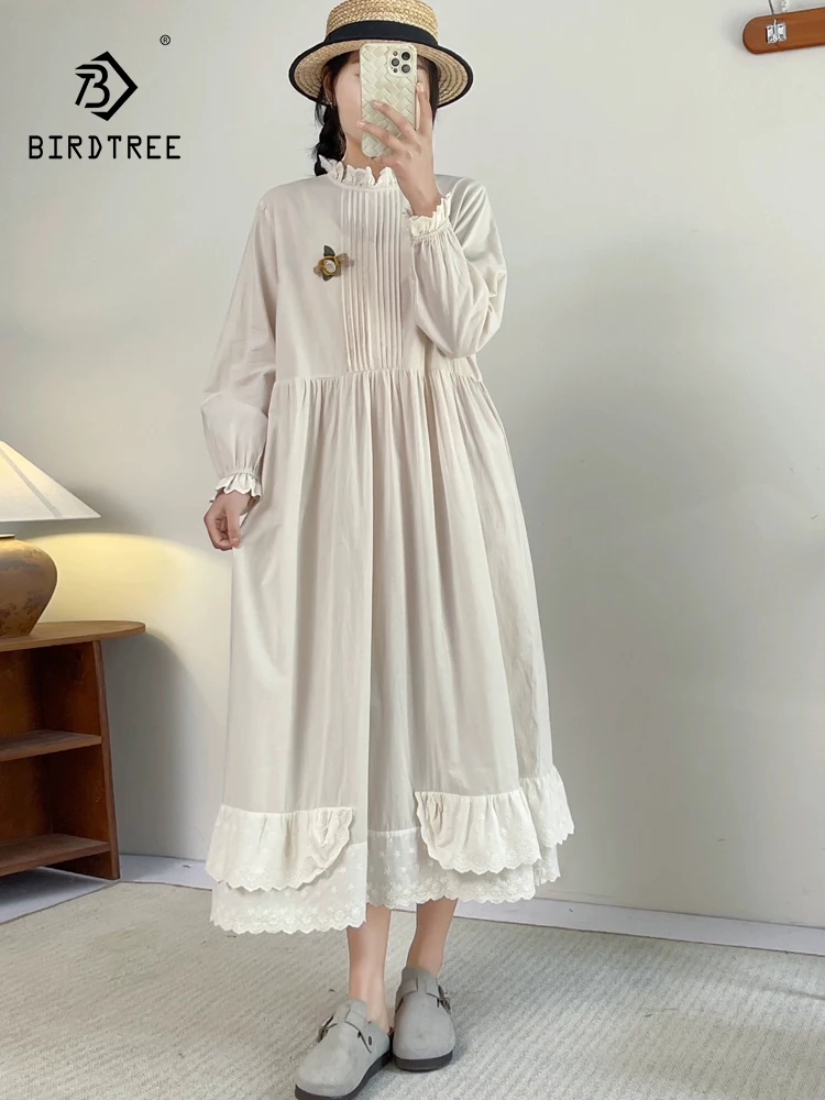 New 2025 Spring Cotton Long Sleeve Dresses, Women O Neck Ruffled Lace Patchwork, Mori Girl French Vintage Loose Dress D53443CC
New 2025 Spring Cotton Long Sleeve Dresses, Women O Neck Ruffled Lace Patchwork, Mori Girl French Vintage Loose Dress D53443CC