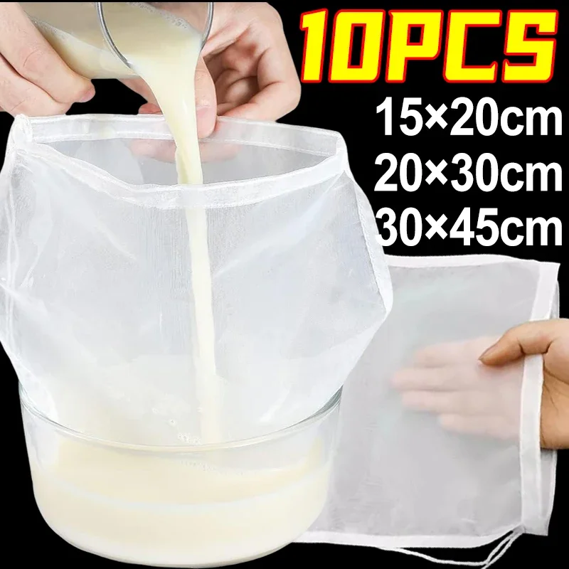 100Mesh Strainer Bag Soy Milk Wine Filter Bags Nut Yogurt Bag Tea Coffee Juice Nylon Filter Net Mesh Reusable Kitchen Gadgets
100Mesh Strainer Bag Soy Milk Wine Filter Bags Nut Yogurt Bag Tea Coffee Juice Nylon Filter Net Mesh Reusable Kitchen Gadgets