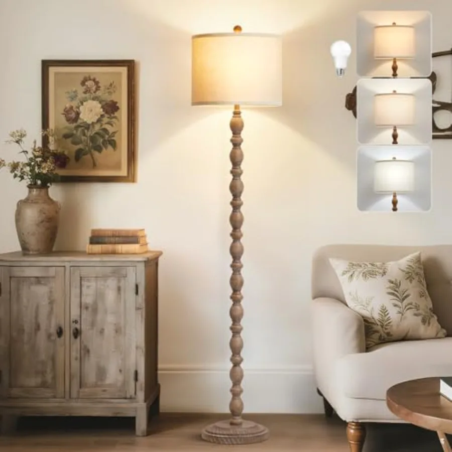 62" Farmhouse Floor Lamp for Living Room and Bedroom - Adjustable Color Temperature Standing Lamp Vintage Rustic Tall Floor Lam
62" Farmhouse Floor Lamp for Living Room and Bedroom - Adjustable Color Temperature Standing Lamp Vintage Rustic Tall Floor Lam