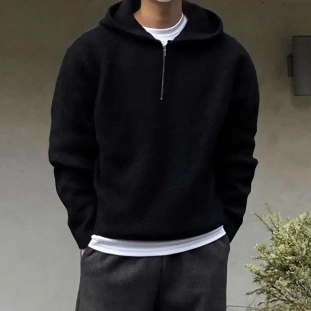 Half Zip Sweater Hoodies Men Pullovers Autumn Winter Men Knitted Hoodiess Solid Color Men Clothing 2024 Stylish Jumper Tops
Half Zip Sweater Hoodies Men Pullovers Autumn Winter Men Knitted Hoodiess Solid Color Men Clothing 2024 Stylish Jumper Tops