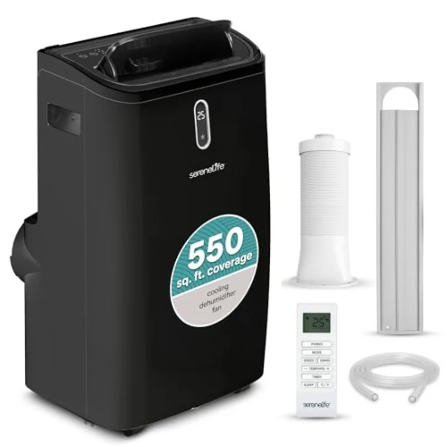 Portable air conditioner for home use, ABS plastic body, black color, 12000 BTU cooling capacity with dehumidifier and fan mode
Portable air conditioner for home use, ABS plastic body, black color, 12000 BTU cooling capacity with dehumidifier and fan mode