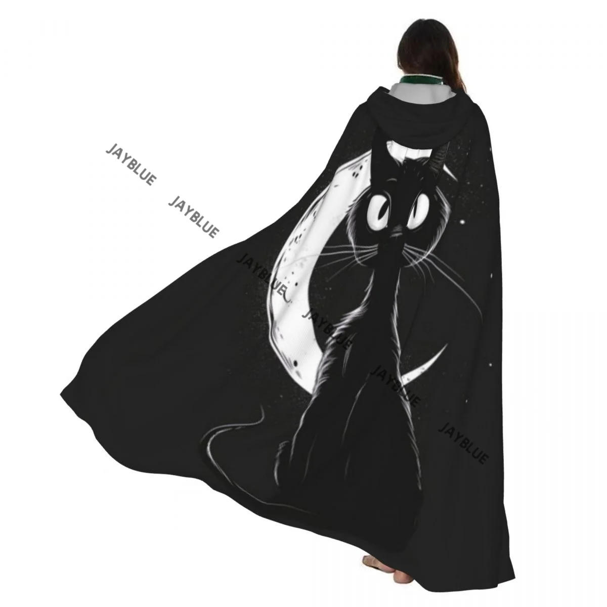 Long Cape Cloak Mystical Black Cat Standing In Front Of Full Moon Hooded Cloak Coat Autumn Hoodies
Long Cape Cloak Mystical Black Cat Standing In Front Of Full Moon Hooded Cloak Coat Autumn Hoodies
