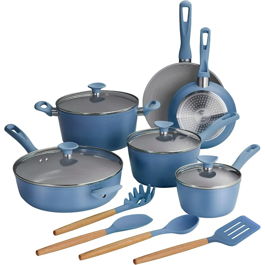 Solara 14Piece Ceramic Non Stick Cookware Set with Lids HeavyGauge Aluminum Pots and Pans Kitchen Set with Nonstick Coating Dis
Solara 14Piece Ceramic Non Stick Cookware Set with Lids HeavyGauge Aluminum Pots and Pans Kitchen Set with Nonstick Coating Dis
