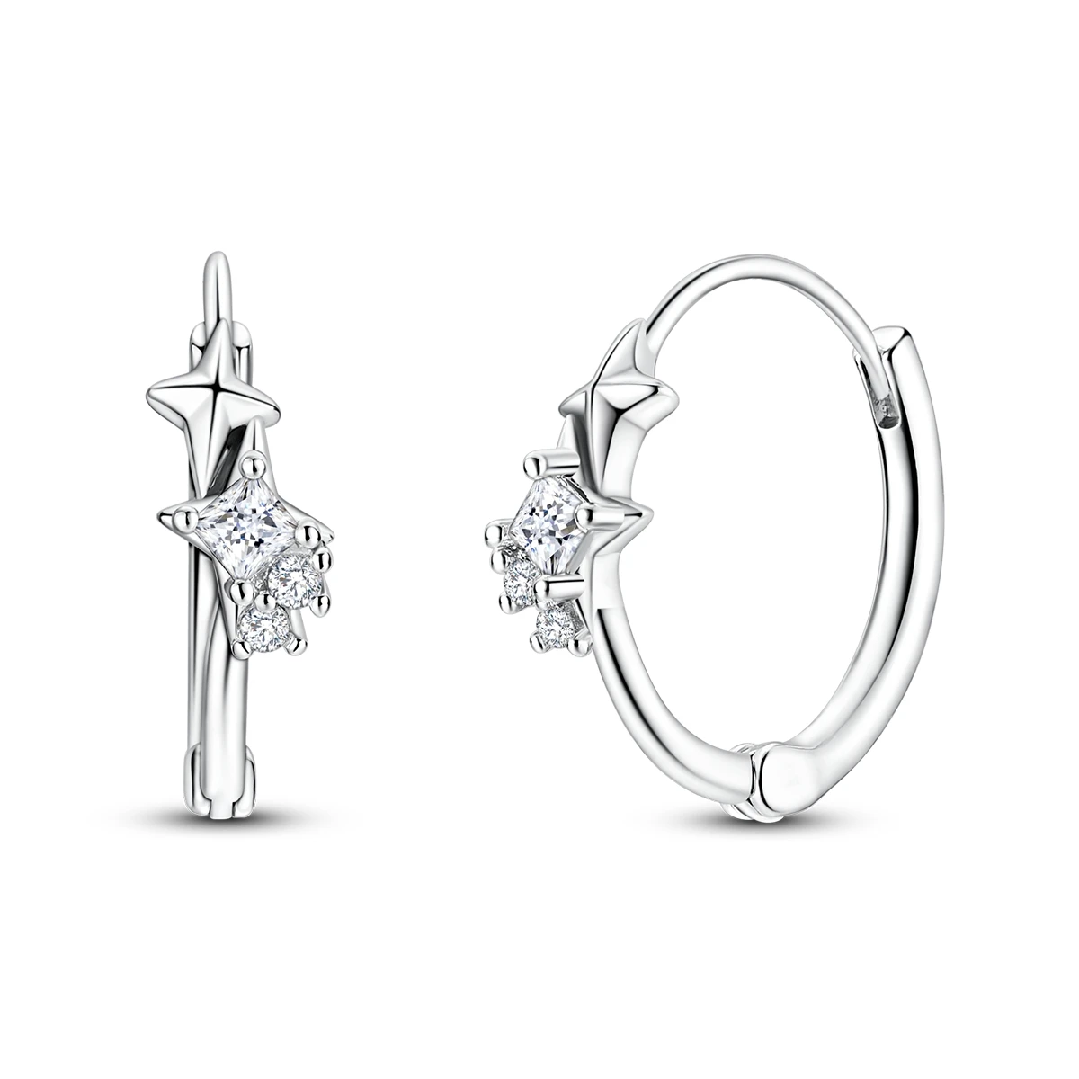 925 Sterling Silver Original Hoop Earring For Women Sparkling Star Engagement Party Female Jewelry Gift
925 Sterling Silver Original Hoop Earring For Women Sparkling Star Engagement Party Female Jewelry Gift