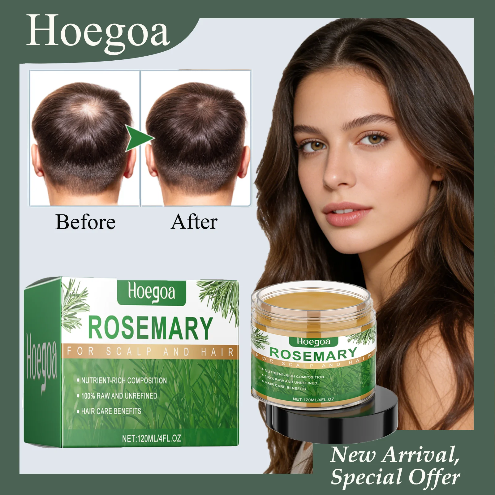 HOEGOA 120mL Rosemary For Scalp And Hair Deeply Moisturizes Light & Non-Sticky Texture Soft Fragrance Rosemary Hair Mask
HOEGOA 120mL Rosemary For Scalp And Hair Deeply Moisturizes Light & Non-Sticky Texture Soft Fragrance Rosemary Hair Mask