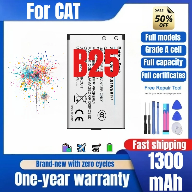 B25 for CAT Mobile Phone Battery 0 Cycle High Quality High Capacity Battery Replacement Bateria Grade A Cell with Tools
B25 for CAT Mobile Phone Battery 0 Cycle High Quality High Capacity Battery Replacement Bateria Grade A Cell with Tools