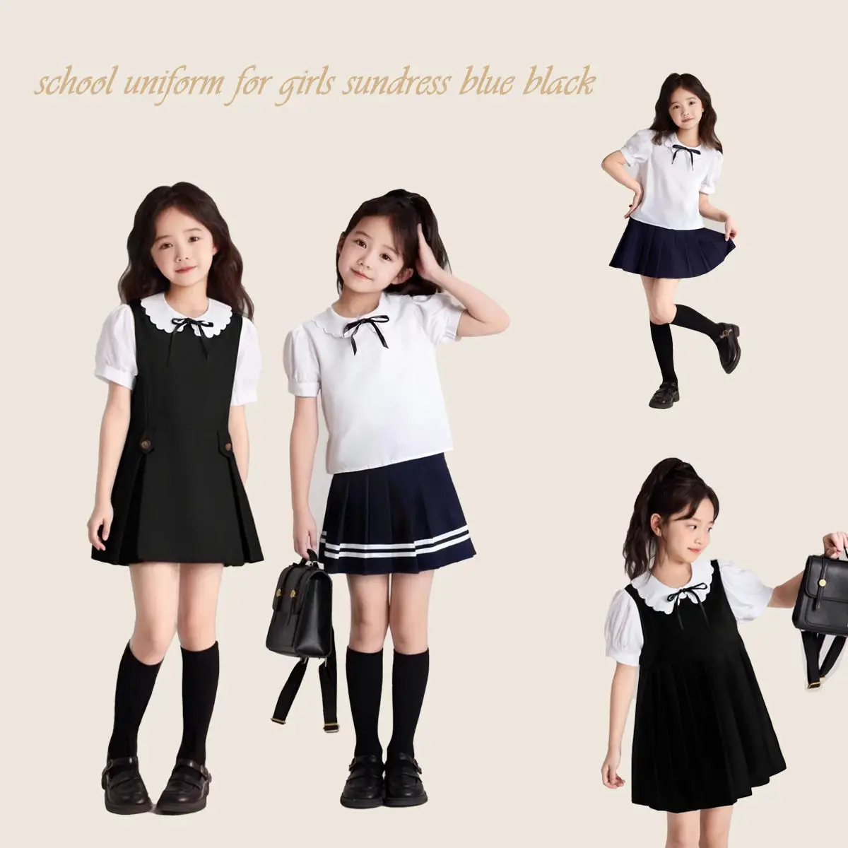 Sundress Black for Girls Elementary School Student Uniform Suit Blue School Kids White Blouse Pleated Skirt Sets Children Dress
Sundress Black for Girls Elementary School Student Uniform Suit Blue School Kids White Blouse Pleated Skirt Sets Children Dress
