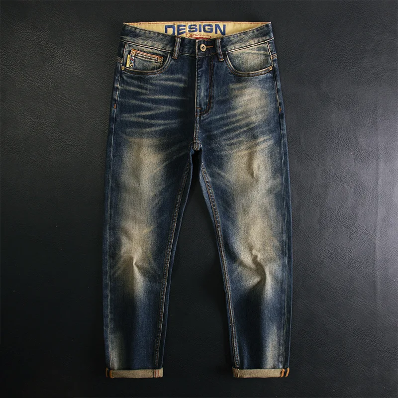 High end retro light luxury jeans for men's casual, versatile, washed, elastic, slim fit, small straight leg, classic and trendy
High end retro light luxury jeans for men's casual, versatile, washed, elastic, slim fit, small straight leg, classic and trendy