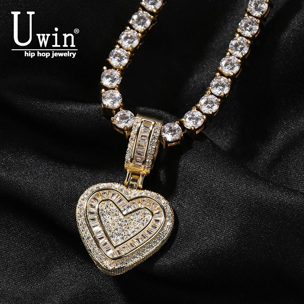 Uwin Small Heart Pendant Iced Out Baguette Cubic Zircon Charm Fashion Necklace Hip Hop Jewelry Gifts For Women Men
Uwin Small Heart Pendant Iced Out Baguette Cubic Zircon Charm Fashion Necklace Hip Hop Jewelry Gifts For Women Men