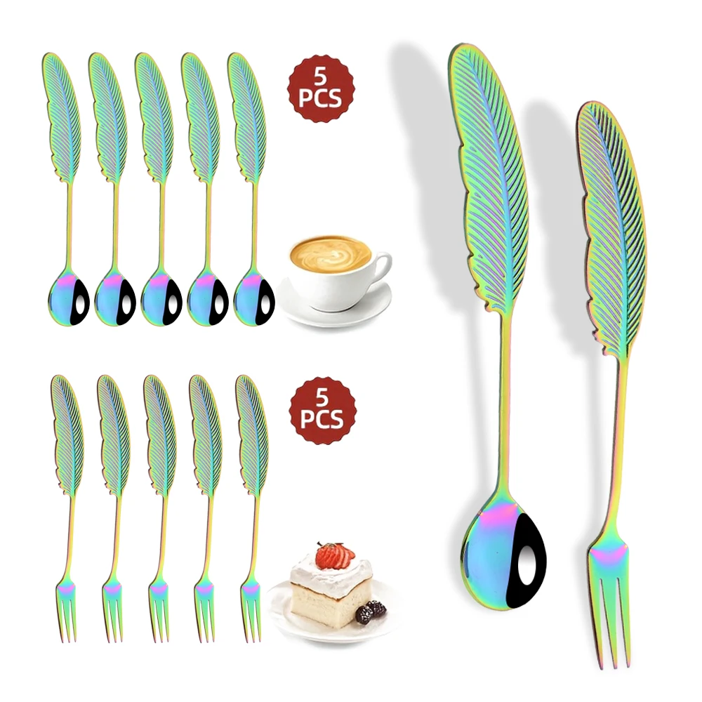 10Pcs Colorful Fork Dinnerware Set Party Dessert Fork Flatware Western Stainless Steel Cutlery Cake Fruit Fork Spoon Tableware
10Pcs Colorful Fork Dinnerware Set Party Dessert Fork Flatware Western Stainless Steel Cutlery Cake Fruit Fork Spoon Tableware