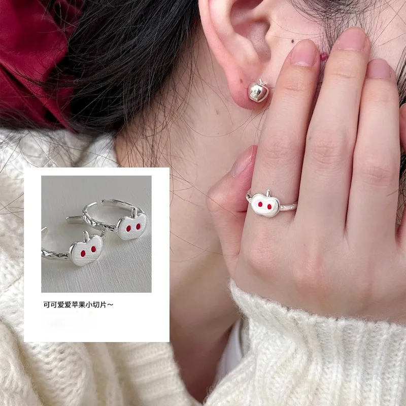 925 Sterling Silver Geometric Chic Apple Playful Fruit Adjustable Opening Ring for Women Fine Jewelry Minimalist Accessories
925 Sterling Silver Geometric Chic Apple Playful Fruit Adjustable Opening Ring for Women Fine Jewelry Minimalist Accessories