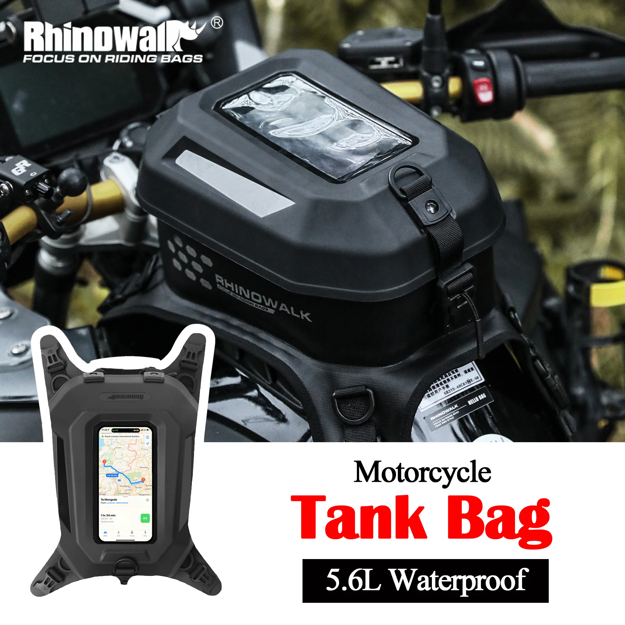 Rhinowalk Motorcycle Tank Bag Tank Bag 5.6L Waterproof Multifunctional Motor Backpack Magnetic Flap Touchscreen Riding Storage
Rhinowalk Motorcycle Tank Bag Tank Bag 5.6L Waterproof Multifunctional Motor Backpack Magnetic Flap Touchscreen Riding Storage