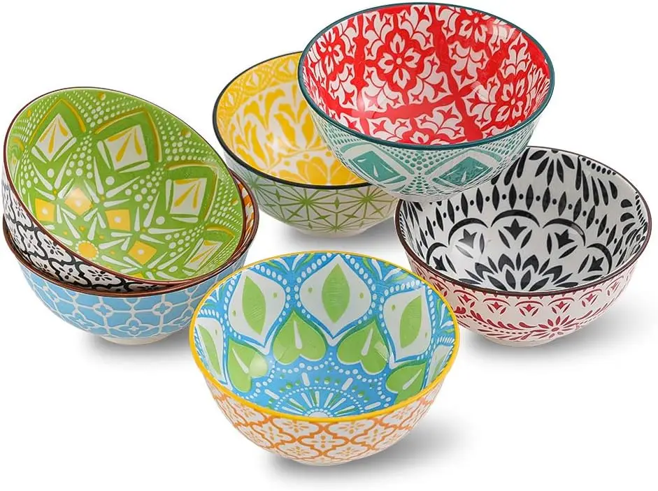 Colorful Ceramic Dessert Bowls Set of 6 - Microwave & Dishwasher Safe for Ice Cream, Soup, Snacks
Colorful Ceramic Dessert Bowls Set of 6 - Microwave & Dishwasher Safe for Ice Cream, Soup, Snacks