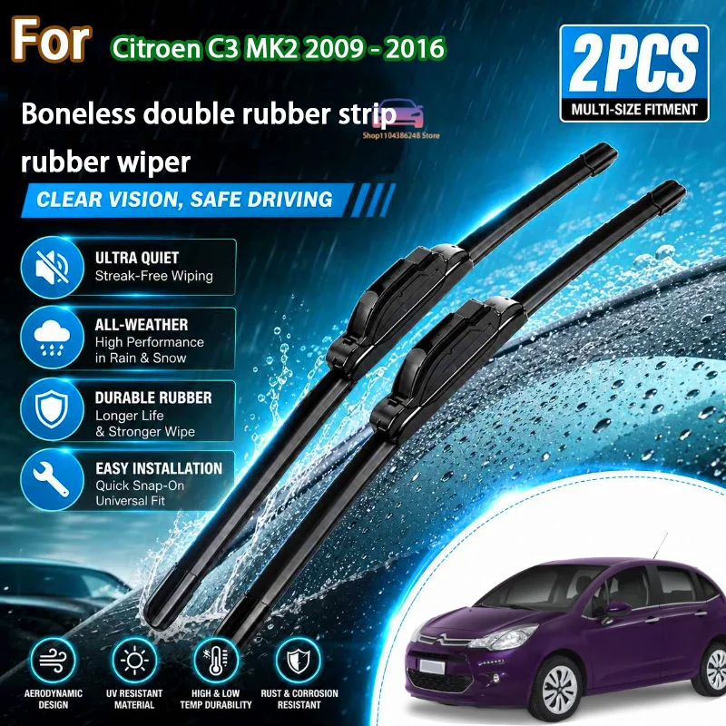 Front Wiper Blades For Citroen C3 MK2 2009 - 2016 Windshield Windscreen Clean Window Car Rain Brushes 26"+16" Modification parts
Front Wiper Blades For Citroen C3 MK2 2009 - 2016 Windshield Windscreen Clean Window Car Rain Brushes 26"+16" Modification parts