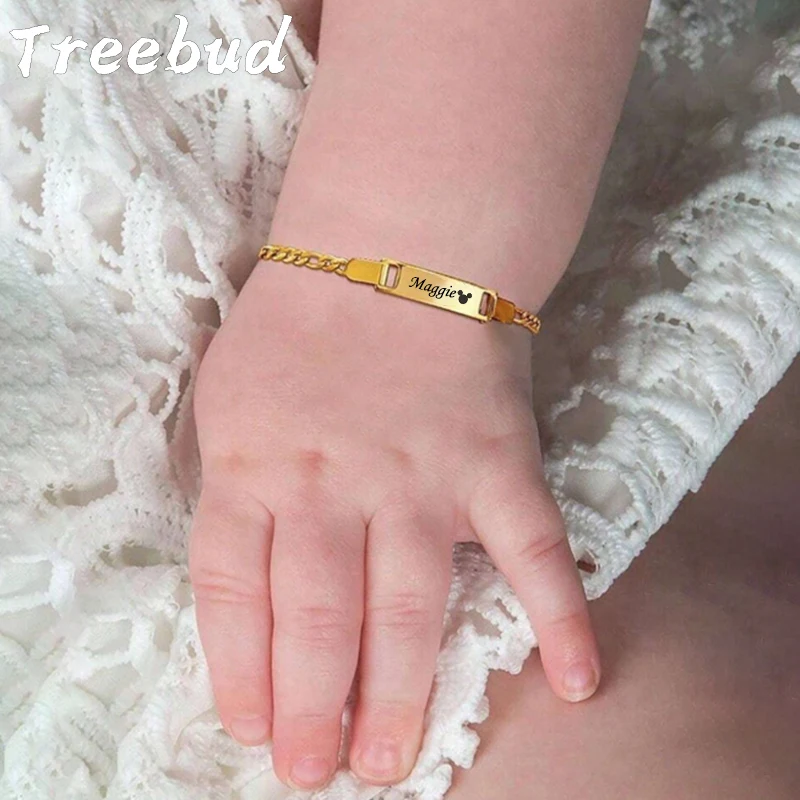 Treebud Custom Name Baby Bracelets Stainless Steel Personalized Text Date ID Bar Chain Kid Bracelet Birthday Party Jewelry Gift
Treebud Custom Name Baby Bracelets Stainless Steel Personalized Text Date ID Bar Chain Kid Bracelet Birthday Party Jewelry Gift