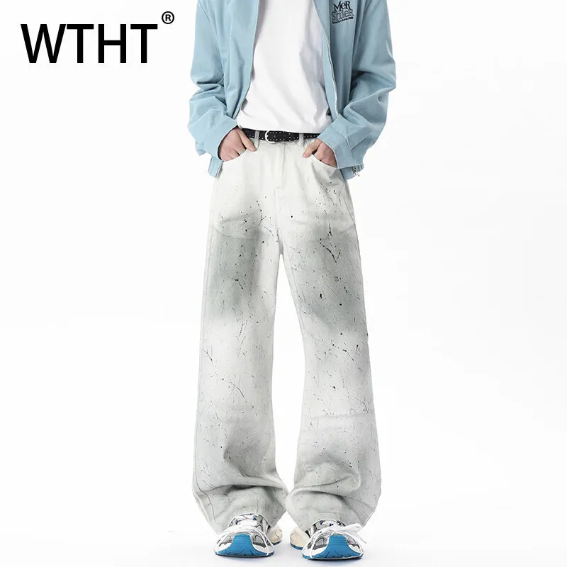 WTHT Vintage Men's Gradient Graffiti Do Old Design Denim Pants Fashion High-waisted Straight Loose Jeans Male 2025 Summer 2A0946
WTHT Vintage Men's Gradient Graffiti Do Old Design Denim Pants Fashion High-waisted Straight Loose Jeans Male 2025 Summer 2A0946