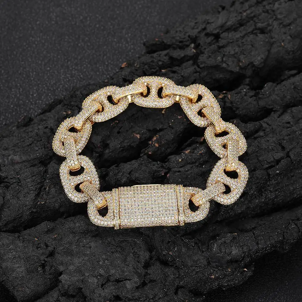 Hip Hop 16mm Pig Nose Bubble Cuban Chain Zircon Bracelet Jewelry Accessories Men's Bracelet
Hip Hop 16mm Pig Nose Bubble Cuban Chain Zircon Bracelet Jewelry Accessories Men's Bracelet