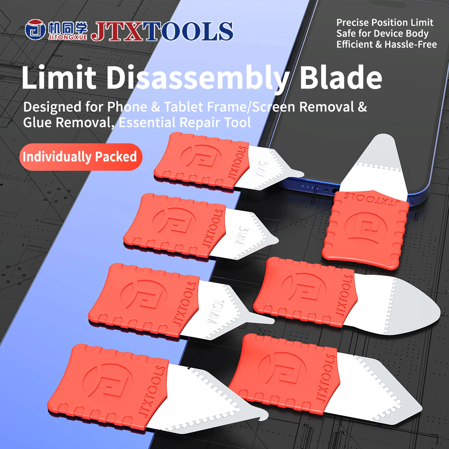 JTXTOOLS XD1 Disassembly Blade, Precise Limit Safe for Device, High Hardness, Multi-Purpose Phone & Tablet Repair Blade Tool Kit
JTXTOOLS XD1 Disassembly Blade, Precise Limit Safe for Device, High Hardness, Multi-Purpose Phone & Tablet Repair Blade Tool Kit