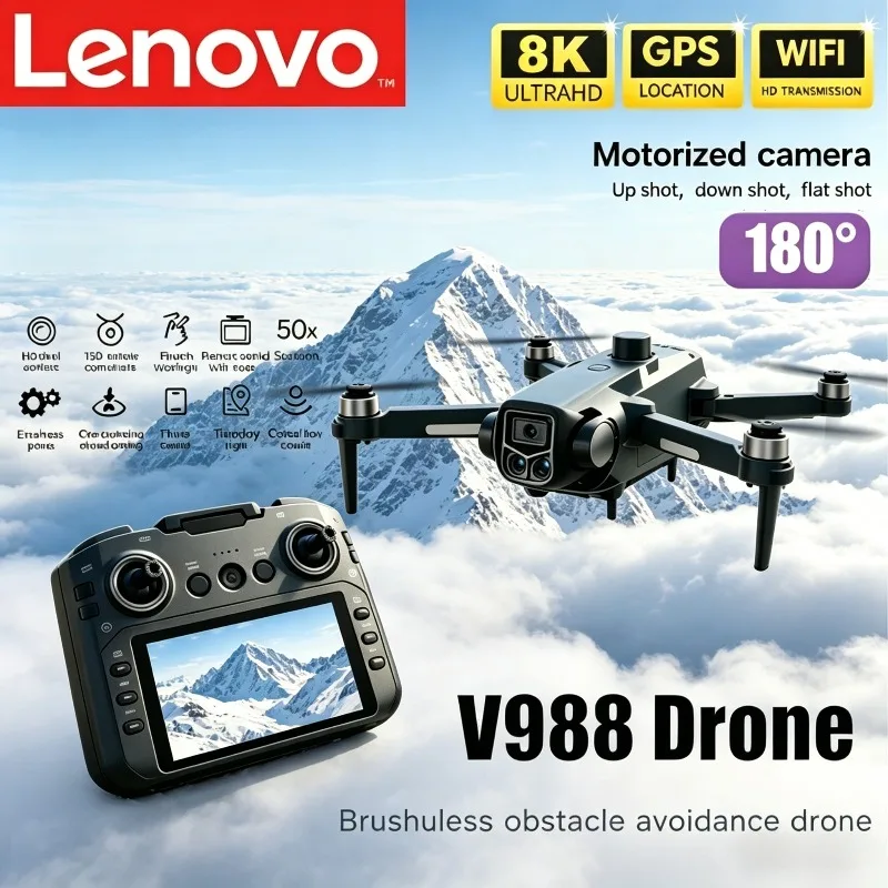 Складной дрон Lenovo V988 с двойной камерой 8K HD, профессиональным обходом препятствий, радиоуправляемый квадрокоптер, 5G WIFI FPV, большой экран
Складной дрон Lenovo V988 с двойной камерой 8K HD, профессиональным обходом препятствий, радиоуправляемый квадрокоптер, 5G WIFI FPV, большой экран