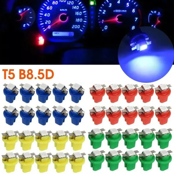 10pcs T5 B8.5D 5050 SMD Led Dashboard Cluster Speedmeter Instrument Panel 12V Low Power Dust Shock Proof LED Light Bulbs Kit
10pcs T5 B8.5D 5050 SMD Led Dashboard Cluster Speedmeter Instrument Panel 12V Low Power Dust Shock Proof LED Light Bulbs Kit