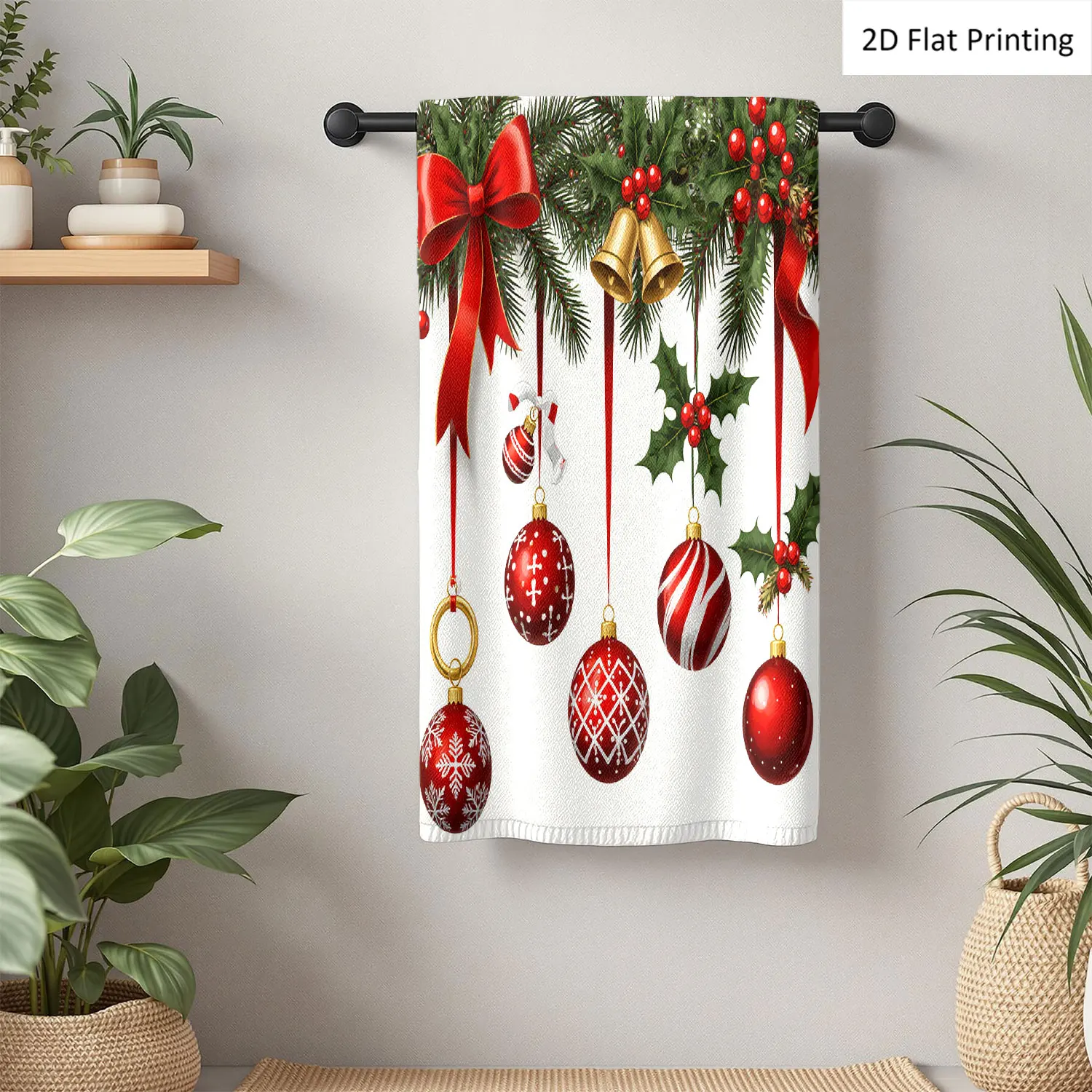1Pc Christmas Decorations Fir Bow Bells Balls Holly Bathroom Hand Towel Bath Towel, Multiple Size Microfiber Polyester Towel, Unique Home Decorative Kitchen Towels, Festival Bathroom Accessories Decor, Quick Dry and Absorbent
1Pc Christmas Decorations Fir Bow Bells Balls Holly Bathroom Hand Towel Bath Towel, Multiple Size Microfiber Polyester Towel, Unique Home Decorative Kitchen Towels, Festival Bathroom Accessories Decor, Quick Dry and Absorbent