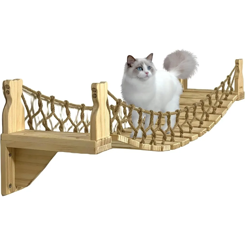 Cat Wall Shelves Wall Mounted Cat Bridge and Walkways Wooden Hammock Perch Bed Climbing Step Cat Ladder Lounge Modern Furniture
Cat Wall Shelves Wall Mounted Cat Bridge and Walkways Wooden Hammock Perch Bed Climbing Step Cat Ladder Lounge Modern Furniture