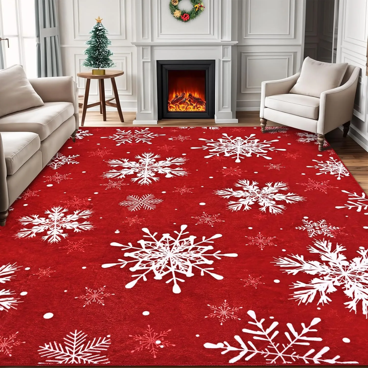 Christmas Snowflake Large Area Carpet Living Room Runner Long Strip Rugs Bedroom Bedside Mat Machine Washable Foldable Rug 대형카페트
Christmas Snowflake Large Area Carpet Living Room Runner Long Strip Rugs Bedroom Bedside Mat Machine Washable Foldable Rug 대형카페트