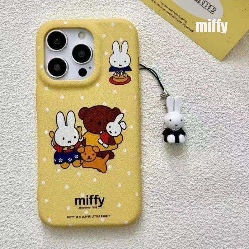Cute Miffy Phone Case Suitbale for Iphone 16 15 14 Cartoon Polka Dot Wear-resistant and Anti Drop Phone Case with Pendant Gifts
Cute Miffy Phone Case Suitbale for Iphone 16 15 14 Cartoon Polka Dot Wear-resistant and Anti Drop Phone Case with Pendant Gifts