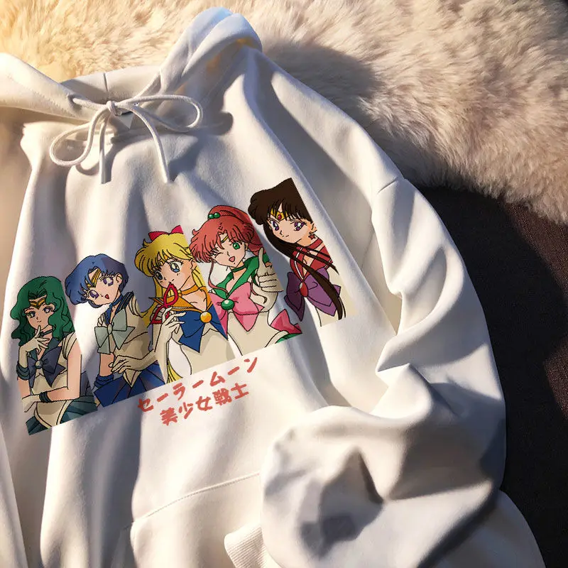 Тенденция Сейлор Мун, свитер в стиле ретро, женский свитер с капюшоном, осень-зима, универсальная одежда для воды, ледяной луны, суставов, ленивый ветер
Тенденция Сейлор Мун, свитер в стиле ретро, женский свитер с капюшоном, осень-зима, универсальная одежда для воды, ледяной луны, суставов, ленивый ветер