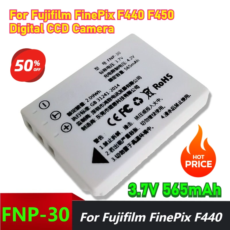 3.7V 565mAh for Fujifilm FNP-30 Battery for Fujifilm Finepix F440 F450 Digital CCD Camera Battery
3.7V 565mAh for Fujifilm FNP-30 Battery for Fujifilm Finepix F440 F450 Digital CCD Camera Battery