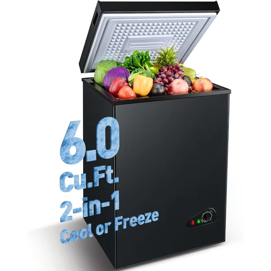 Компактная мини-морозильная камера 6,0 куб. футов, отдельно стоящая небольшая морозильная камера с верхним открытием, 2 съемными корзинами и 7 регулируемыми температурами
Компактная мини-морозильная камера 6,0 куб. футов, отдельно стоящая небольшая морозильная камера с верхним открытием, 2 съемными корзинами и 7 регулируемыми температурами