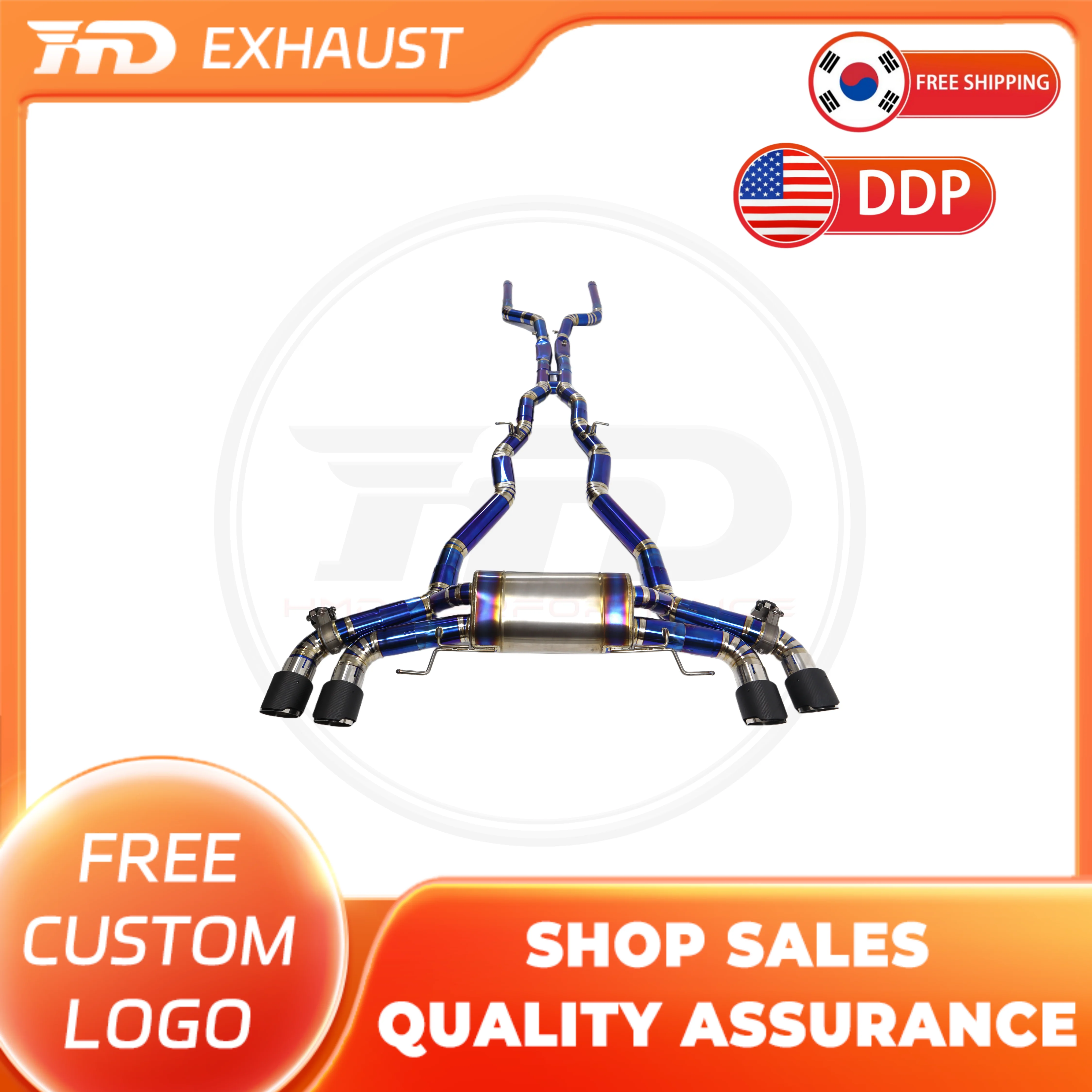 HMD Exclusive customization Titanium Exhaust System Performance Catback for BMW M8 Muffler For Cars Modifity Variable Valve Pipe 
HMD Exclusive customization Titanium Exhaust System Performance Catback for BMW M8 Muffler For Cars Modifity Variable Valve Pipe